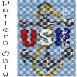 United States Navy Logo 3 Drop Peyote Pattern – a Krafty Max Original