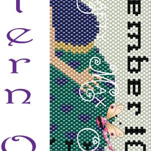 Pregnant Lady with Cat with Date Colored Beadwoven Bracelet PATTERN ONLY
