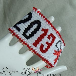 2013 Beadwoven Graduation Bracelet in Red, Black and White
