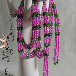Pink and Green Beadwoven Necklace – Creations Color Challenge