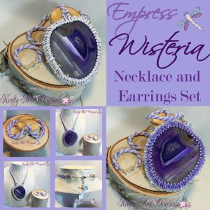 Empress Wisteria Purple Agate Slice Necklace Set 1 copy