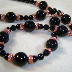 Black Swarovski Pearls and Copper Elegance Set