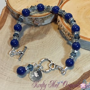 Blue Swarovski and Pearls Bracelet 3