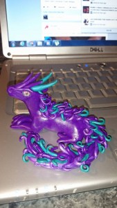 purple and blue treasured ooaks dragon