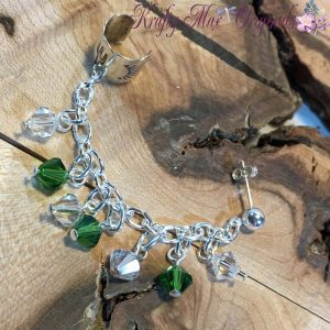 Green and Clear Sterling SIlver Earring-Cuff 2