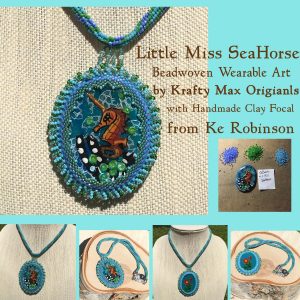 Little Miss Seahorse Beadwoven Necklace with Ke Robinson