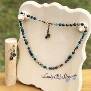 Vintage Glass and Blue Agate Necklace Set