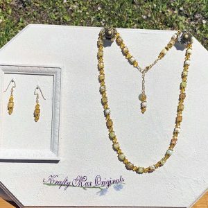 Yellow Gemstone and Swarovski Crystal Necklace Set