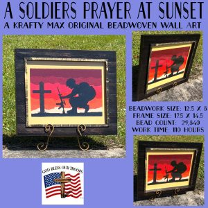 A Soldiers Prayer at Sunset – Beadwoven Wall Art