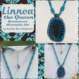 Linnea the Queen Beadwoven Wearable Art Necklace