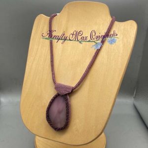 Mauve-Soft Purple Beadwoven Necklace