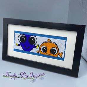Nemo and Dory Inspired Beadwoven 3×7 Artwork by Krafty Max Originals