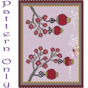 Chinese Lantern and Cherry Blossom 5×7 Artwork PATTERN ONLY