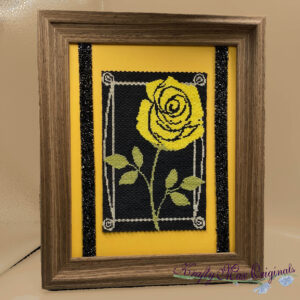 The Yellow Rose 5×7 Beadwoven Artwork by Krafty Max Originals
