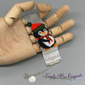 Christmas Penguin Beadwoven Bracelet