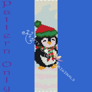 Christmas Penguin Peyote Bracelet PATTERN ONLY