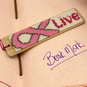 Pink Ribbon LIVE Beadwoven Original Bookmark